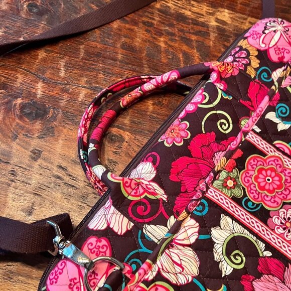 Vera Bradley Firm Quilted Laptop Bag With Floral Design - Picture 7 of 10